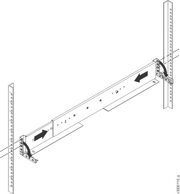 Compressing rail for removal from rack