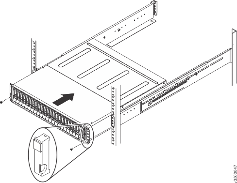 Image showing insertion of enclosure into rack