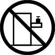 Graphic illustrating a warning against placing object on top of rack-mounted devices