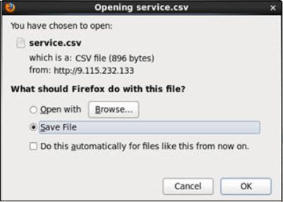 download csv file window